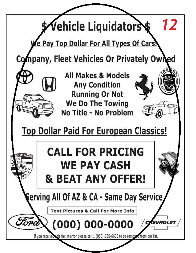 Cars fax flyer sample 11