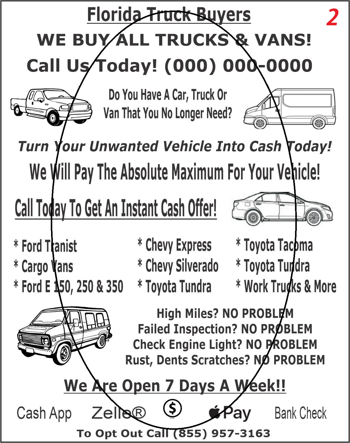 Cars fax flyer sample 2