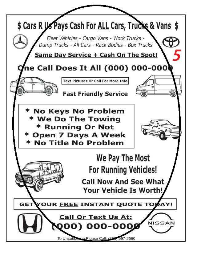 Cars fax flyer sample 6