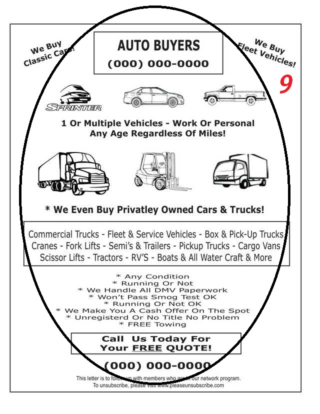 Cars fax flyer sample 9