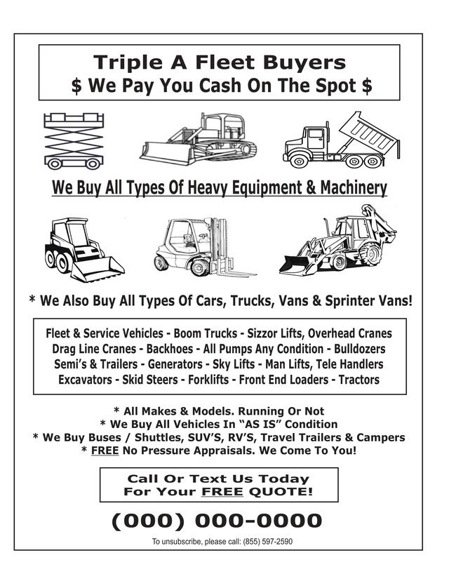 Equipment fax flyer sample 2