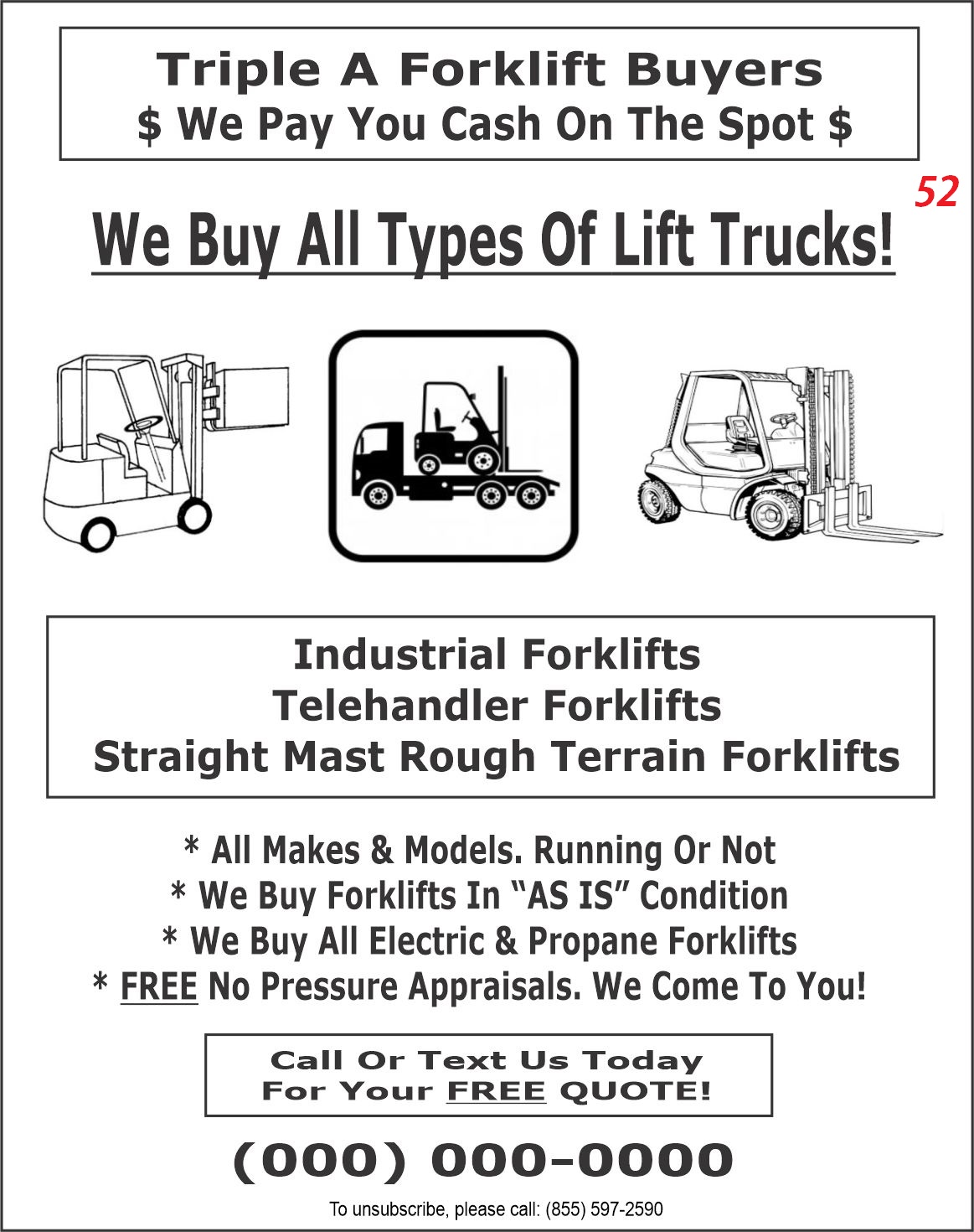 Lifttrucks fax flyer sample 1