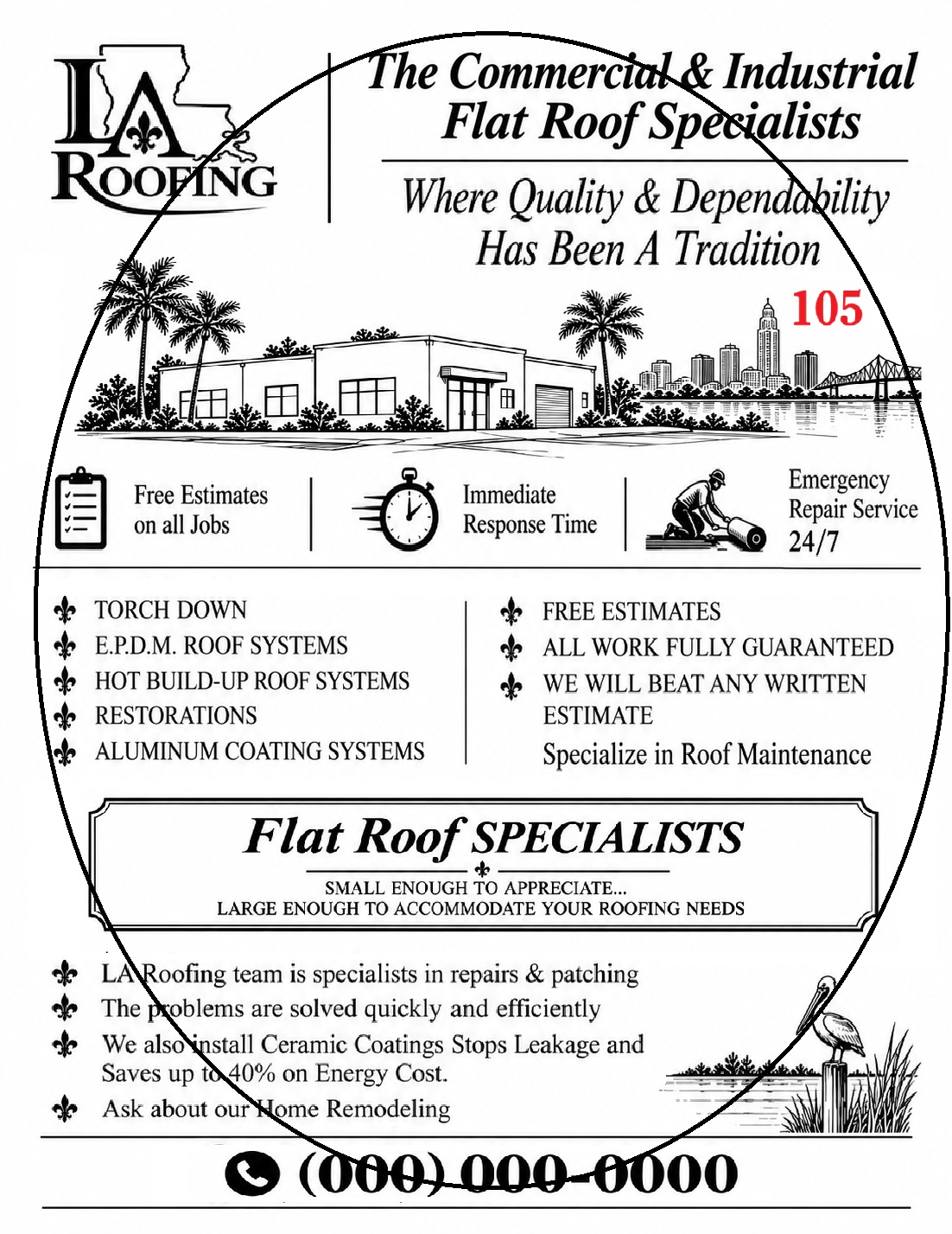 Roofers fax flyer Promo 105