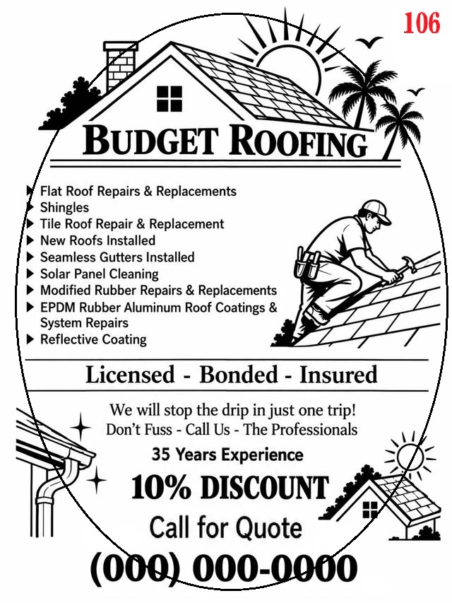 Roofers fax flyer Promo 106