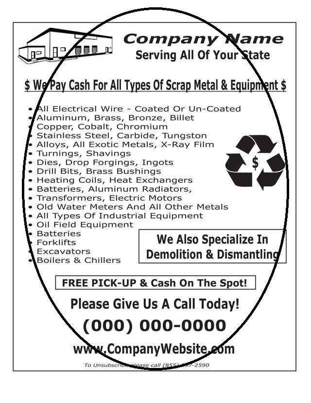 Scrap fax flyer sample 2
